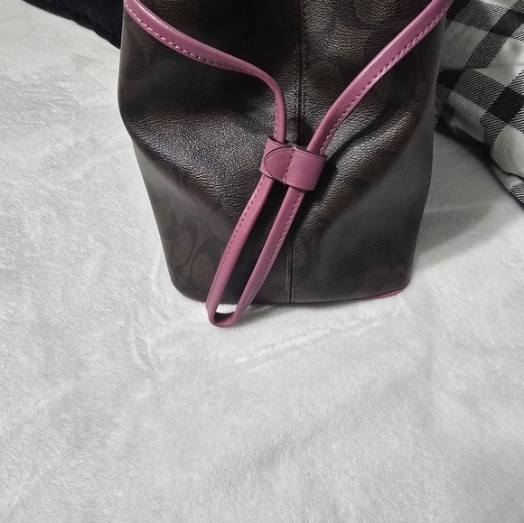Coach Brown and Pink Signature Tote - Picture 2 of 4